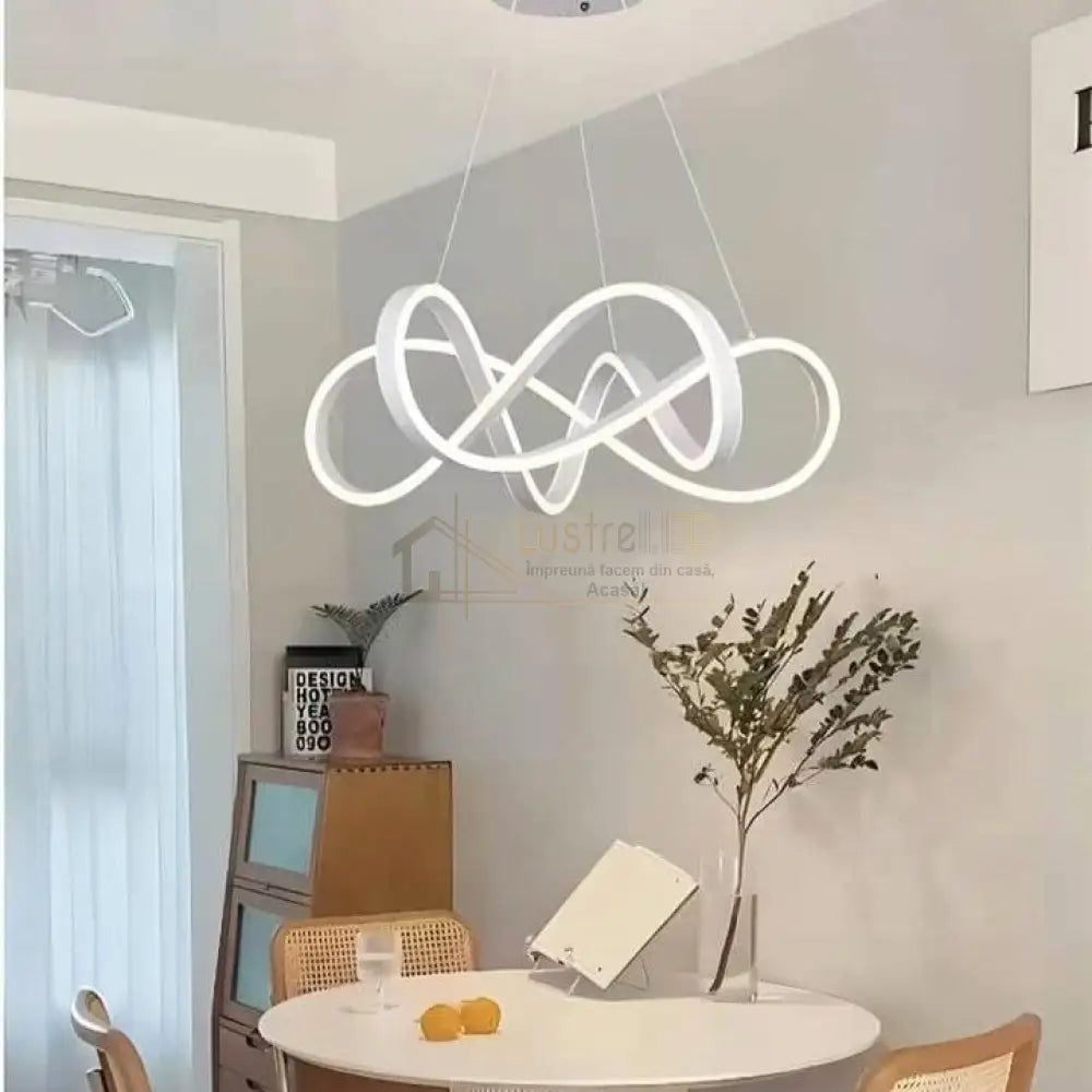 Lustra Led Infinity King Alb Echivalent 1000W Telecomanda Chandeliers
