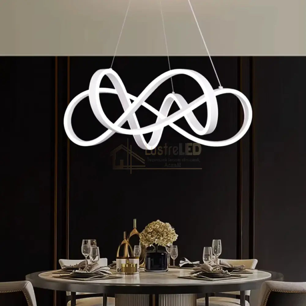 Lustra Led Infinity King Alb Echivalent 1000W Telecomanda Chandeliers