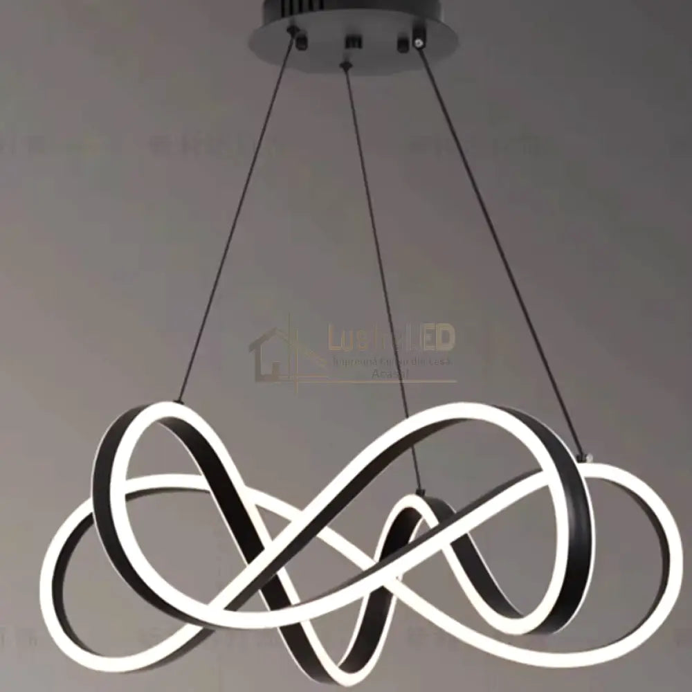 Lustra Led Infinity King Black Echivalent 1000W Telecomanda Chandeliers