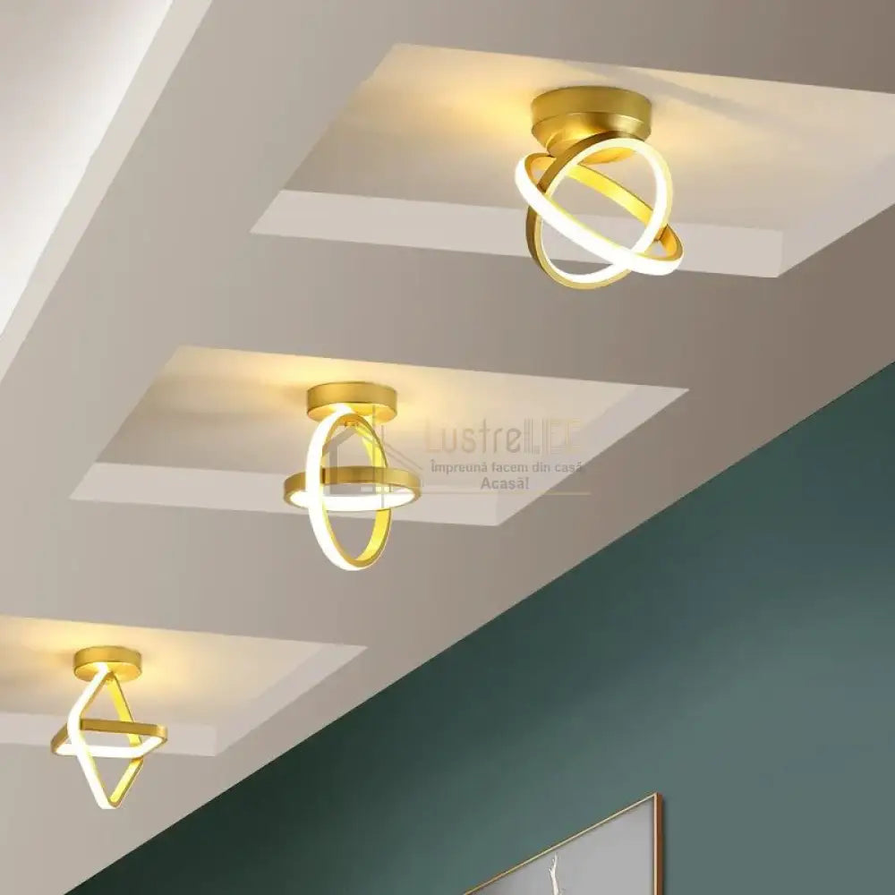 Lustra Led Infinity Rings Gold Echivalent 200W Led Ceiling Light