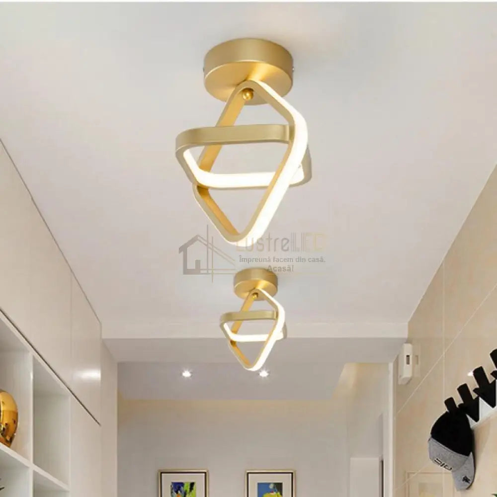 Lustra Led Infinity Square Gold Echivalent 200W Led Ceiling Light