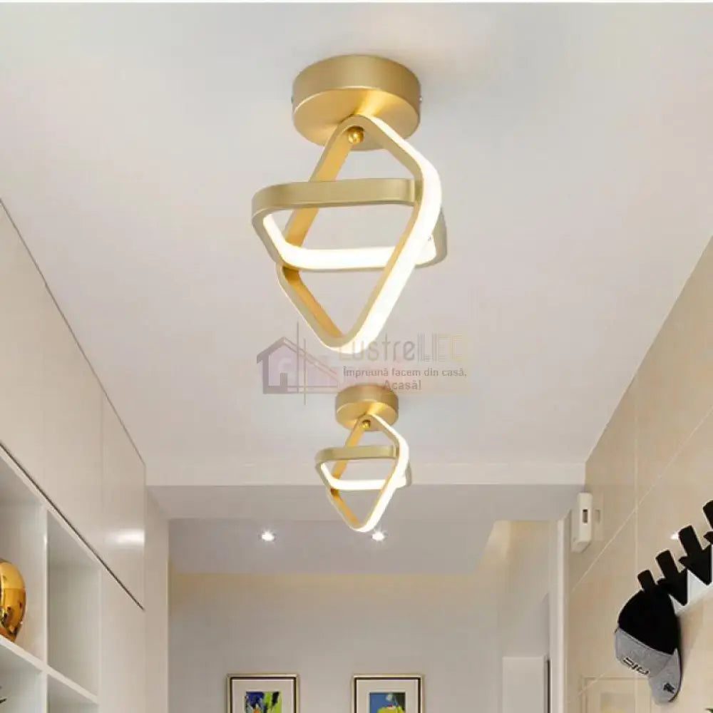 Lustra Led Infinity Square Gold Echivalent 200W Led Ceiling Light