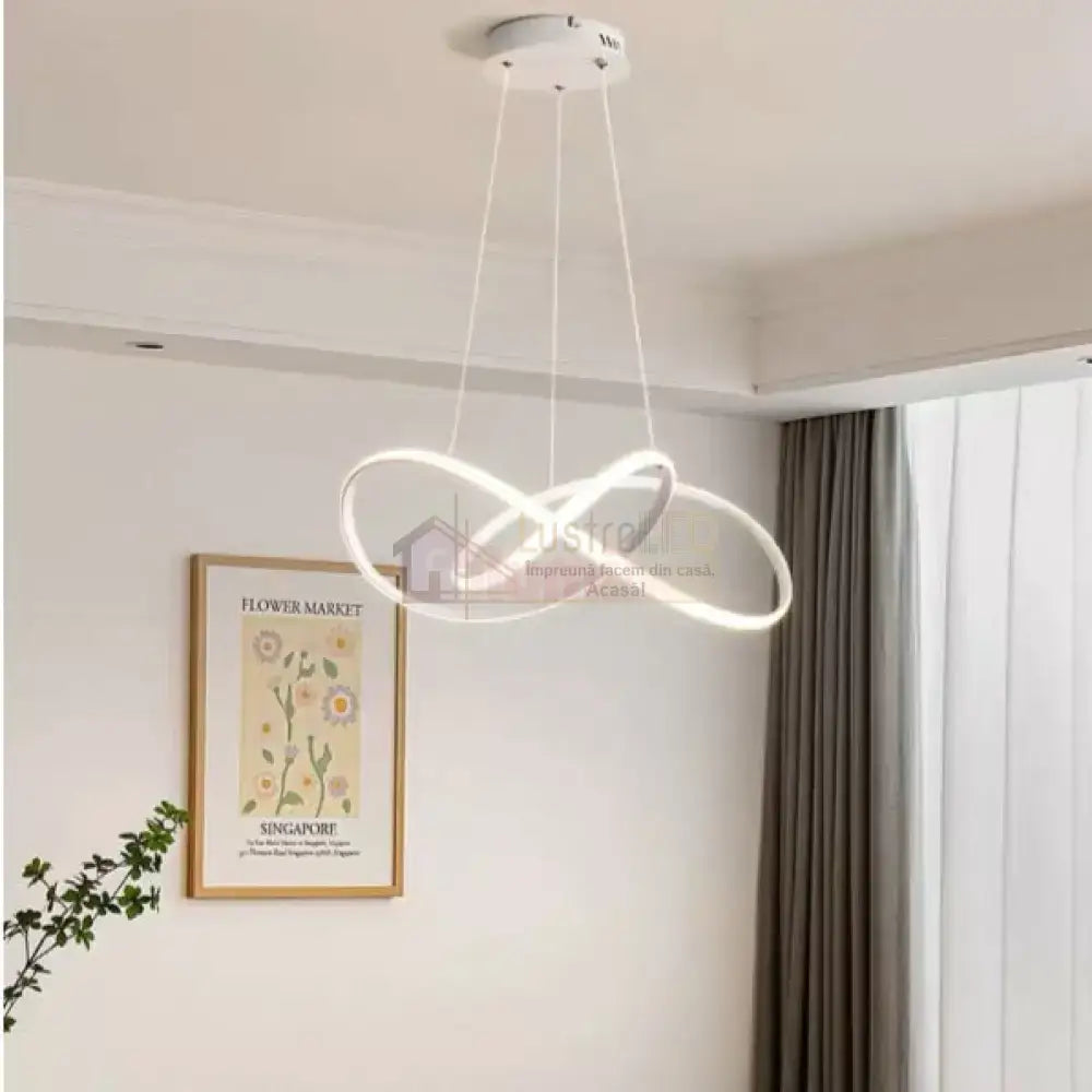 Lustra LED Infinity White Suspendata Echivalent 500W Telecomanda ALBA / SUSPENDATE / 60CM Lighting Fixtures