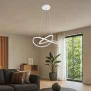 Lustra LED Clivora Circle Black Suspendata Echivalent 500W Telecomanda lustreled.ro