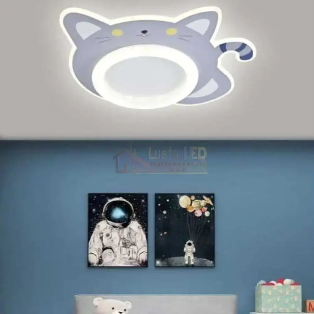 Lustra LED Kids Kitty Echivalent 360W Telecomanda 55CM / KIDS Lighting Fixtures