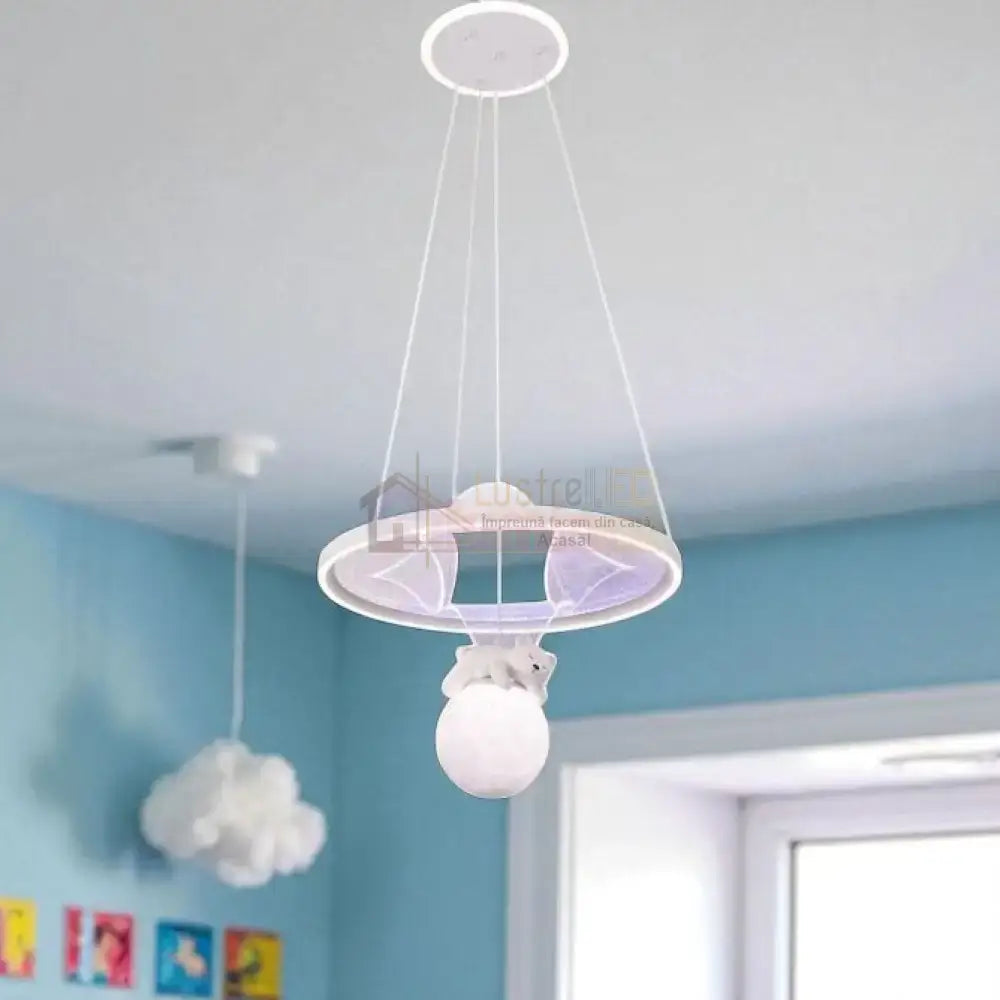 Lustra LED KIDS Suspendata Teddy Bear Echivalent 650W Telecomanda GRI / KIDS Lighting Fixtures