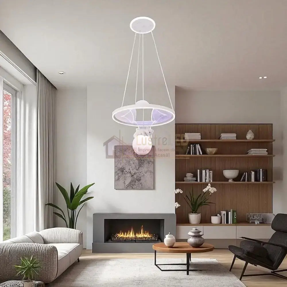 Lustra LED KIDS Suspendata Teddy Bear Echivalent 650W Telecomanda GRI / KIDS Lighting Fixtures