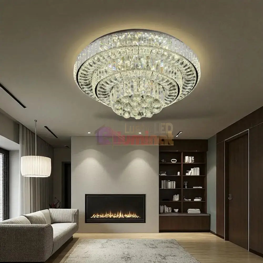 Lustra LED Klyra CRISTAL Echivalent 500W Telecomanda CHROME / 50CM / CRISTAL Lighting Fixtures