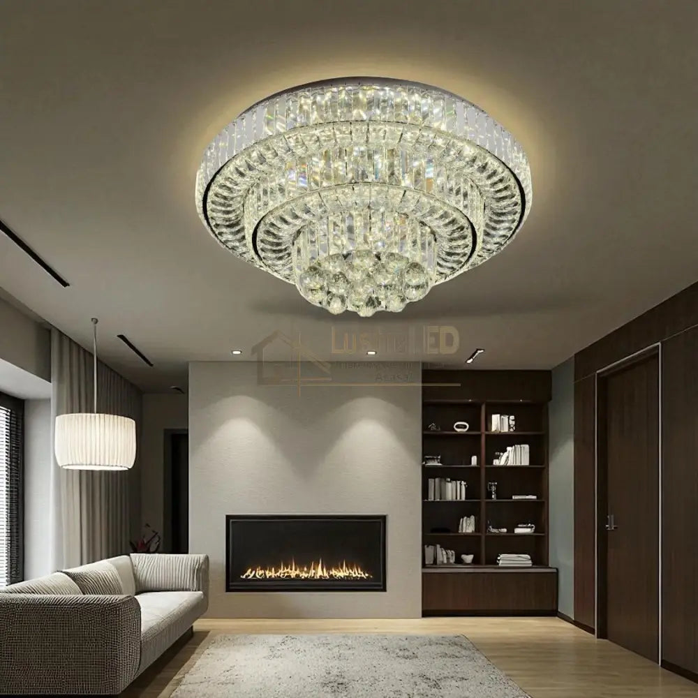 Lustra LED Klyra CRISTAL Echivalent 500W lustreled.ro