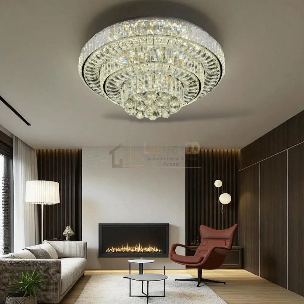 Lustra LED Klyra CRISTAL Echivalent 500W lustreled.ro