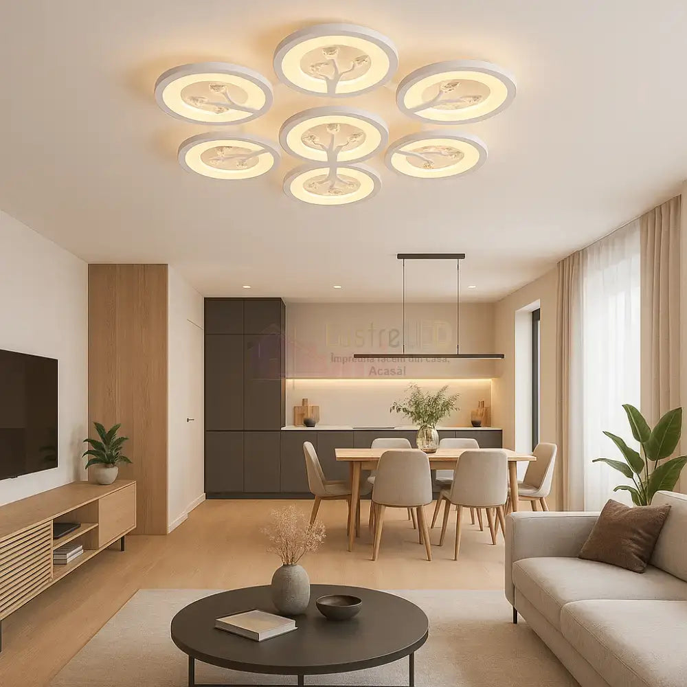 Lustra LED LEAVES Echivalent 500W Telecomanda Lighting Fixtures