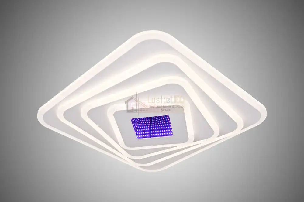 Lustra Led 174W Levels 3D Rgb Square Telecomanda Lighting Fixtures