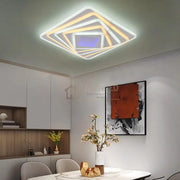 Lustra LED LEVELS 3D RGB Square Echivalent 800W Telecomanda ALBA / 40CM / 3D OGLINDA Lighting Fixtures