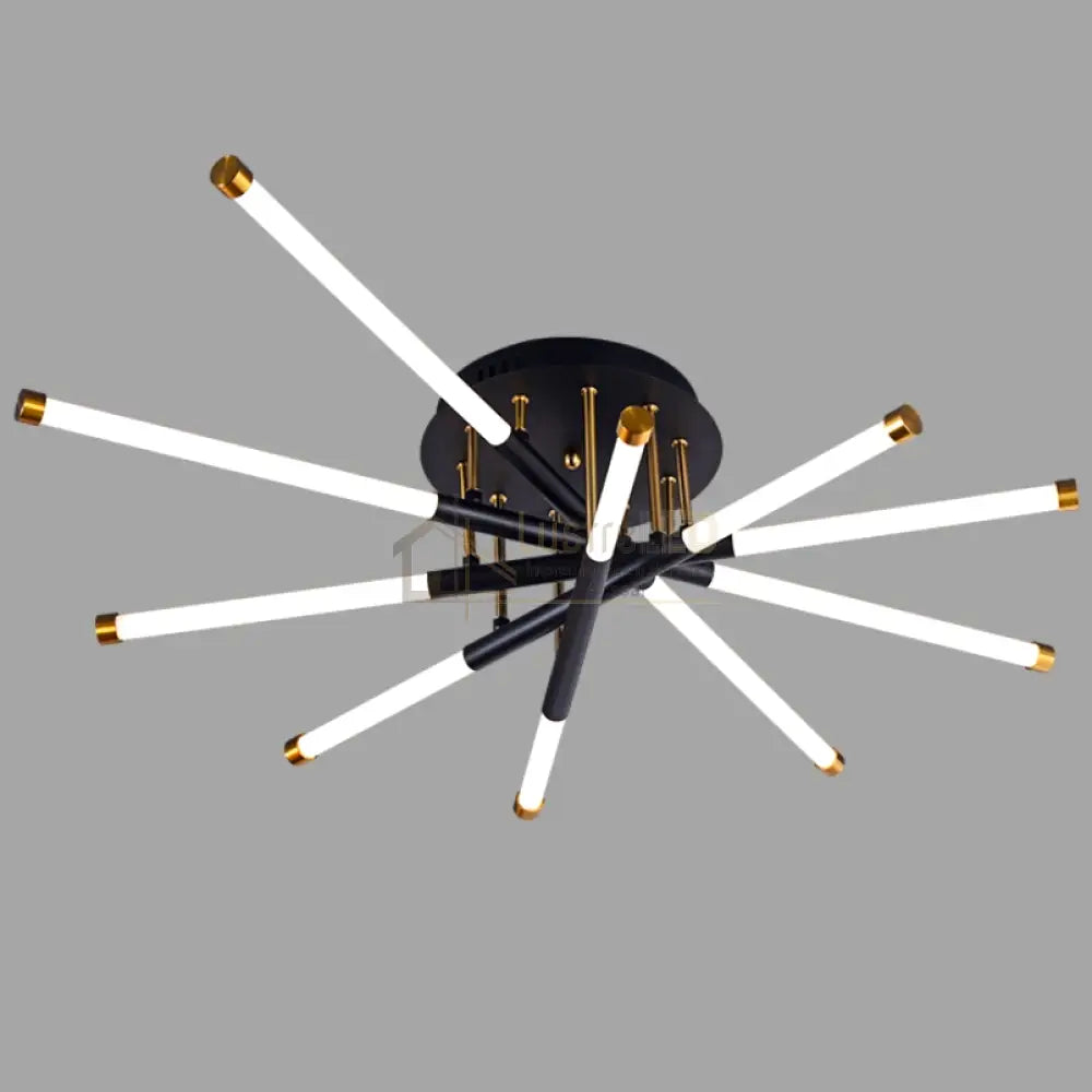 Lustra Led Linnes Style Black + Gold Echivalent 400W Telecomanda Led Ceiling Light