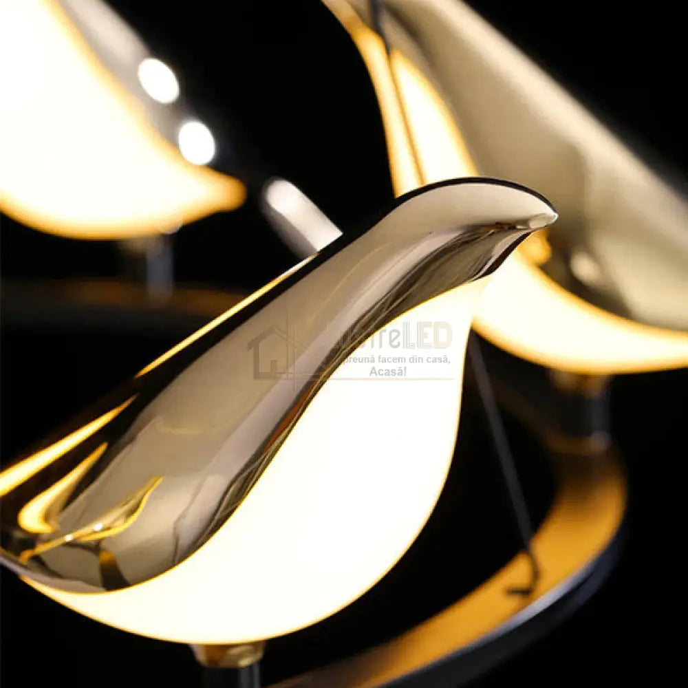 Lustra Led Luxury 6 Golden Swallow Lighting Fixtures