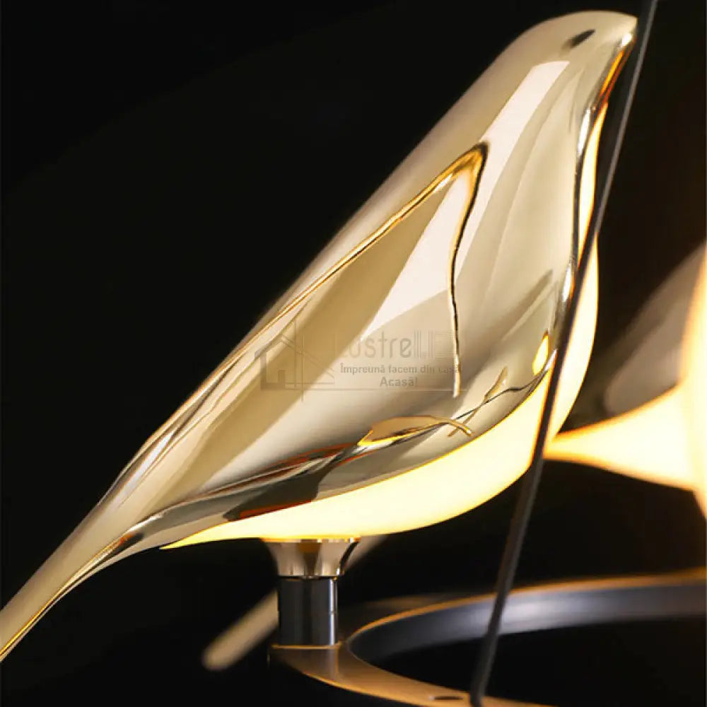 Lustra Led Luxury 6 Golden Swallow Lighting Fixtures