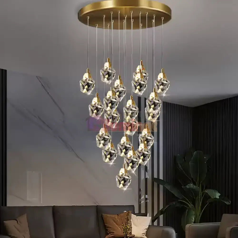 Lustra LED Cristal Drops lustreled.ro