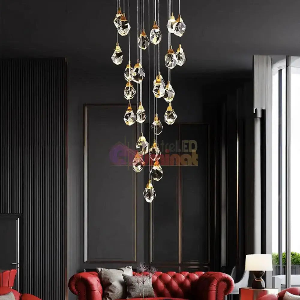 Lustra LED Cristal Drops lustreled.ro