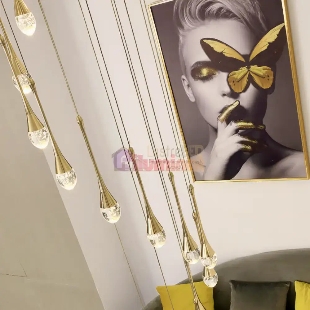 Lustra LED Luxury Crystal Flowing Tears lustreled.ro