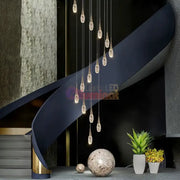 Lustra LED Luxury Crystal Golden Drops lustreled.ro