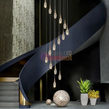 Lustra LED Luxury Crystal Golden Drops