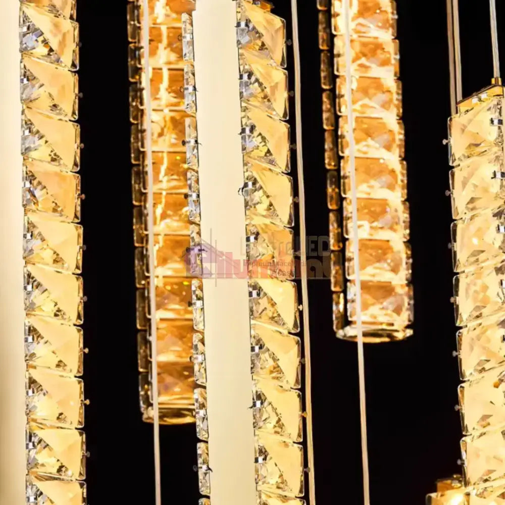 Lustra LED Luxury Crystal Golden Vianore lustreled.ro