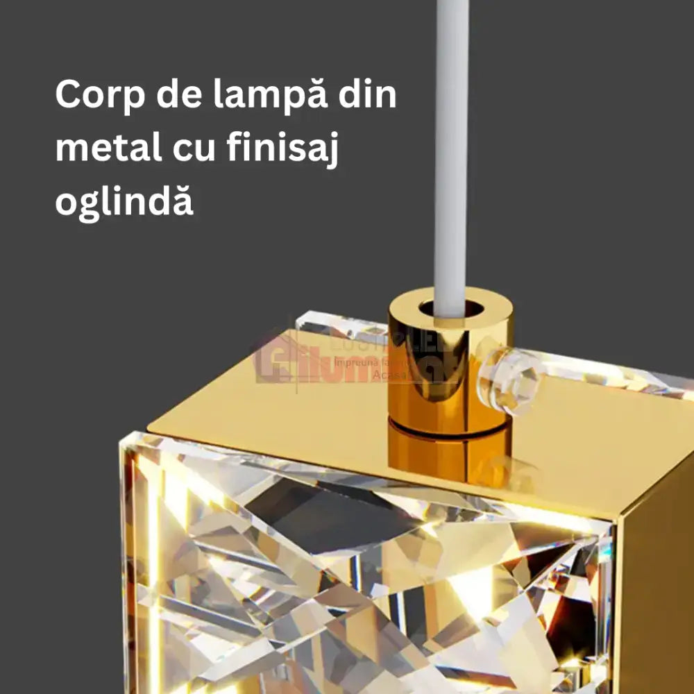 Lustra LED Luxury Crystal Golden Vianore lustreled.ro