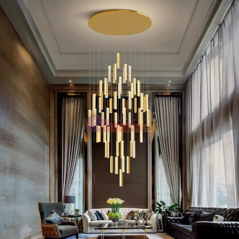 Lustra LED Luxury Crystal Golden Vianore lustreled.ro
