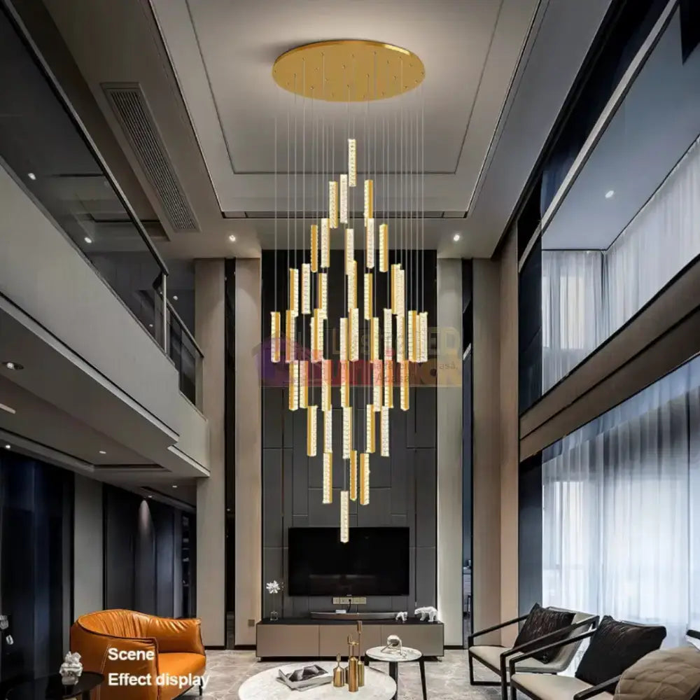 Lustra LED Luxury Crystal Golden Vianore lustreled.ro