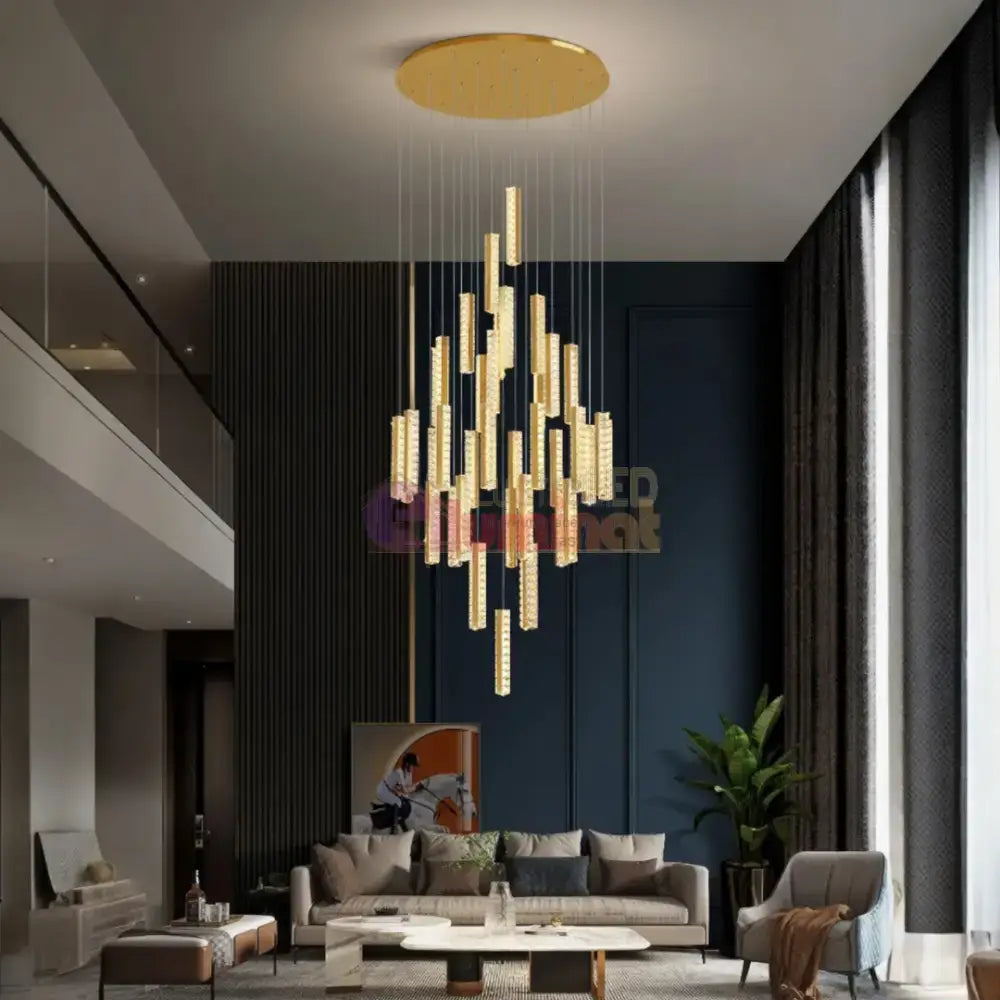 Lustra LED Luxury Crystal Golden Vianore lustreled.ro