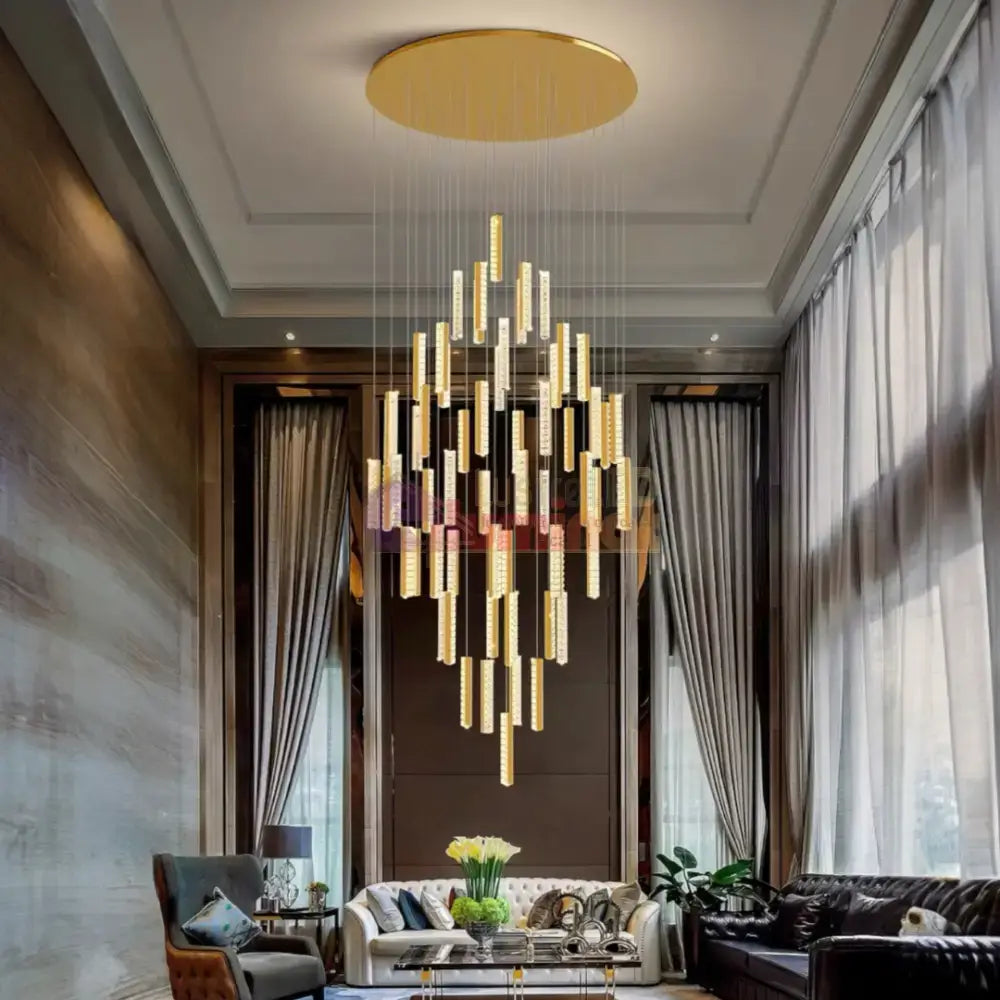 Lustra LED Luxury Crystal Golden Vianore lustreled.ro