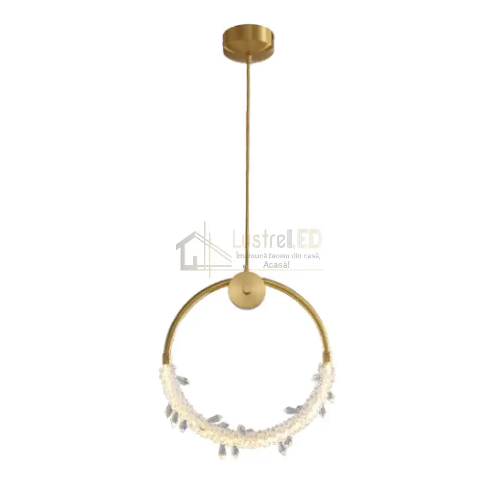 Lustra LED Luxury Gold Cristal Echivalent 150W lustreled.ro