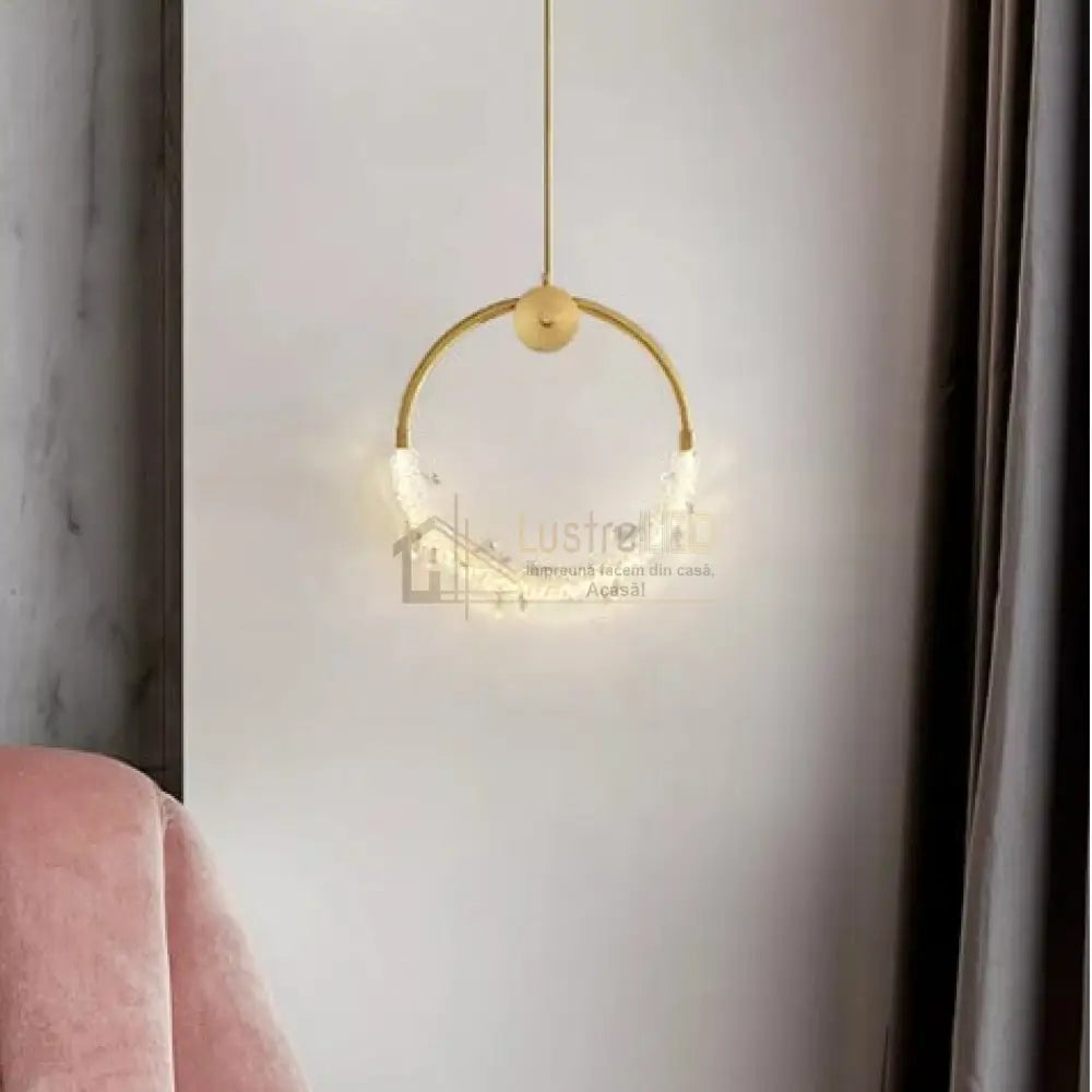 Lustra LED Luxury Gold Cristal Echivalent 150W lustreled.ro