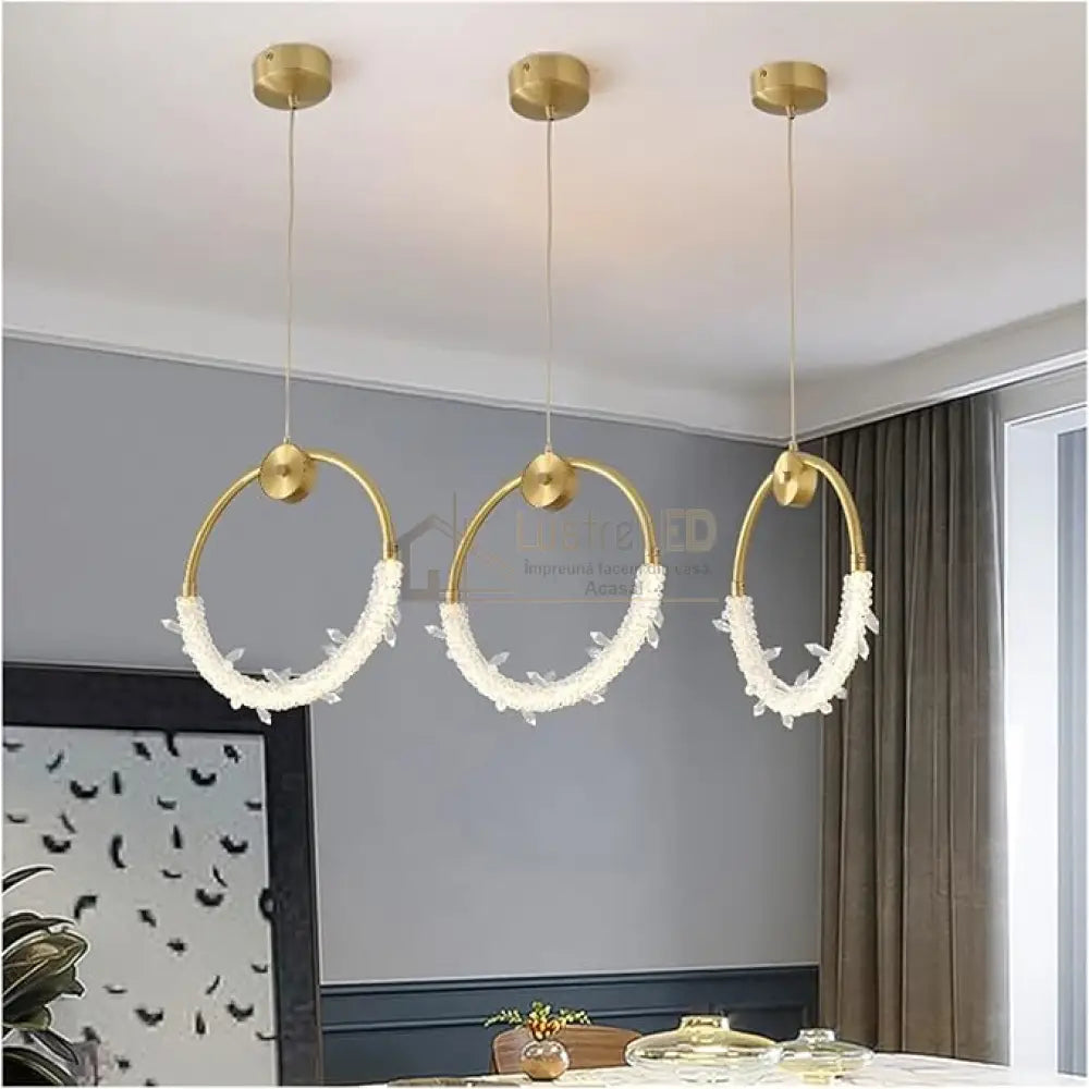 Lustra LED Luxury Gold Cristal Echivalent 150W lustreled.ro