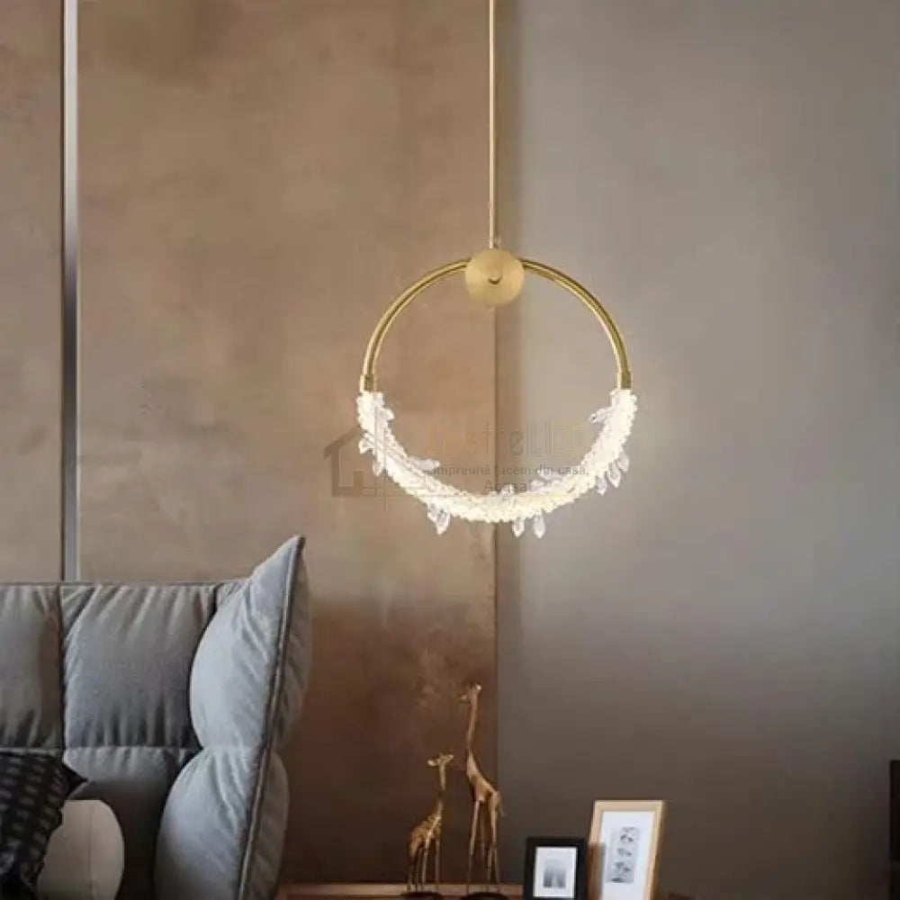 Lustra LED Luxury Gold Cristal Echivalent 150W lustreled.ro