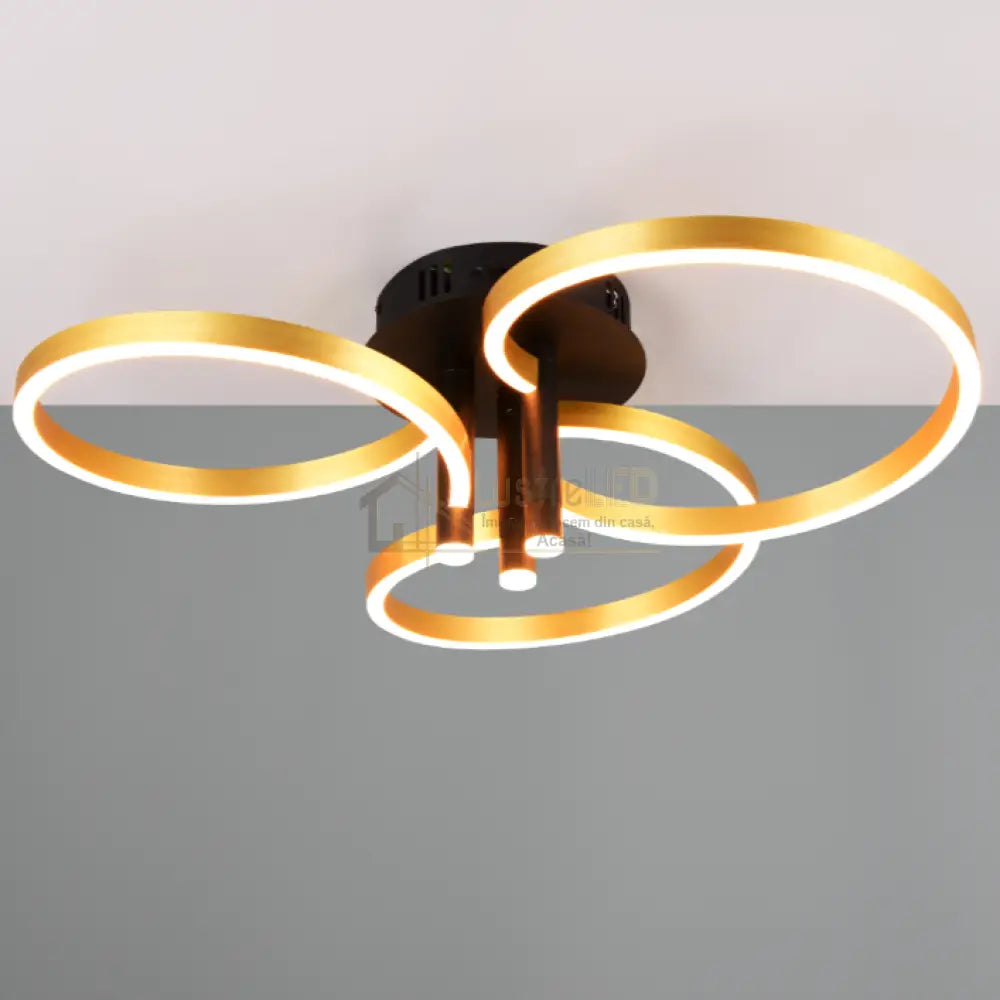 Lustra LED Luxury ShineShift Black+Gold Echivalent 500W lustreled.ro