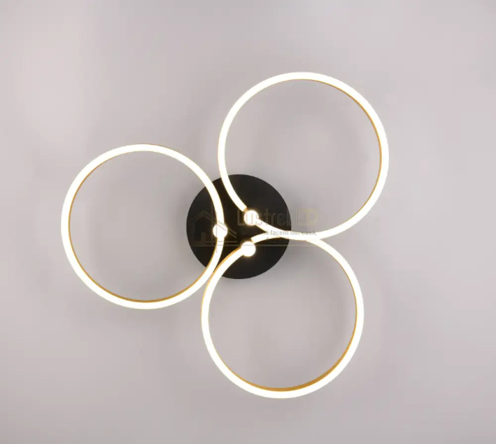 Lustra LED Luxury ShineShift Black+Gold Echivalent 500W lustreled.ro