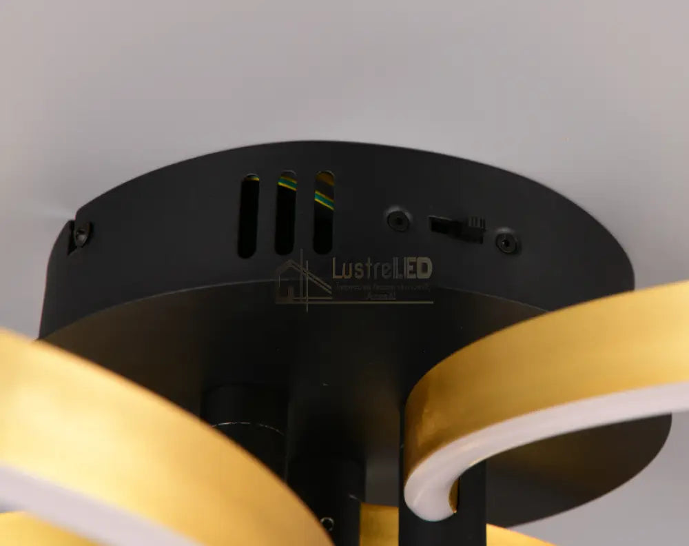 Lustra LED Luxury ShineShift Black+Gold Echivalent 500W lustreled.ro