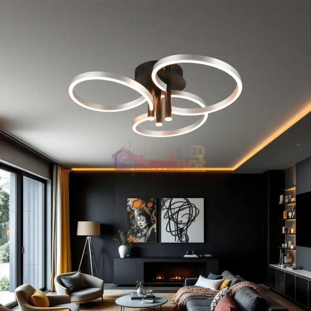 Lustra LED Luxury ShineShift Black+Silver Echivalent 500W lustreled.ro