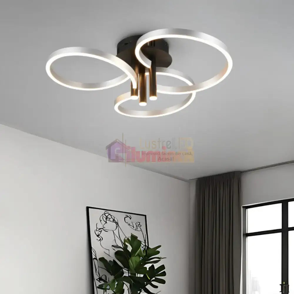 Lustra LED Luxury ShineShift Black+Silver Echivalent 500W lustreled.ro