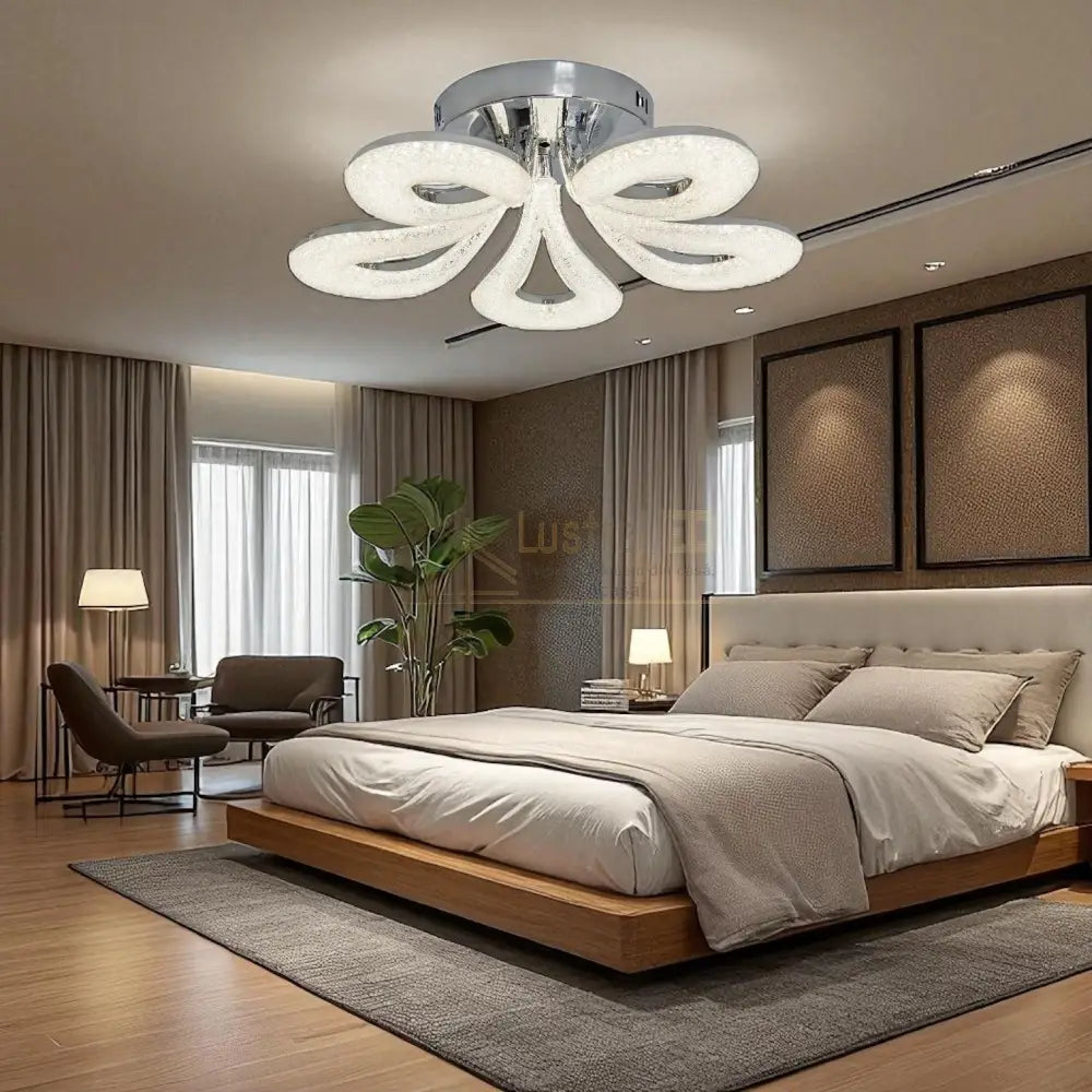 Lustra LED MARLO Chrome Echivalent 400W Telecomanda ARGINTIE / MINIMALIST DESIGN / 50CM Lighting Fixtures