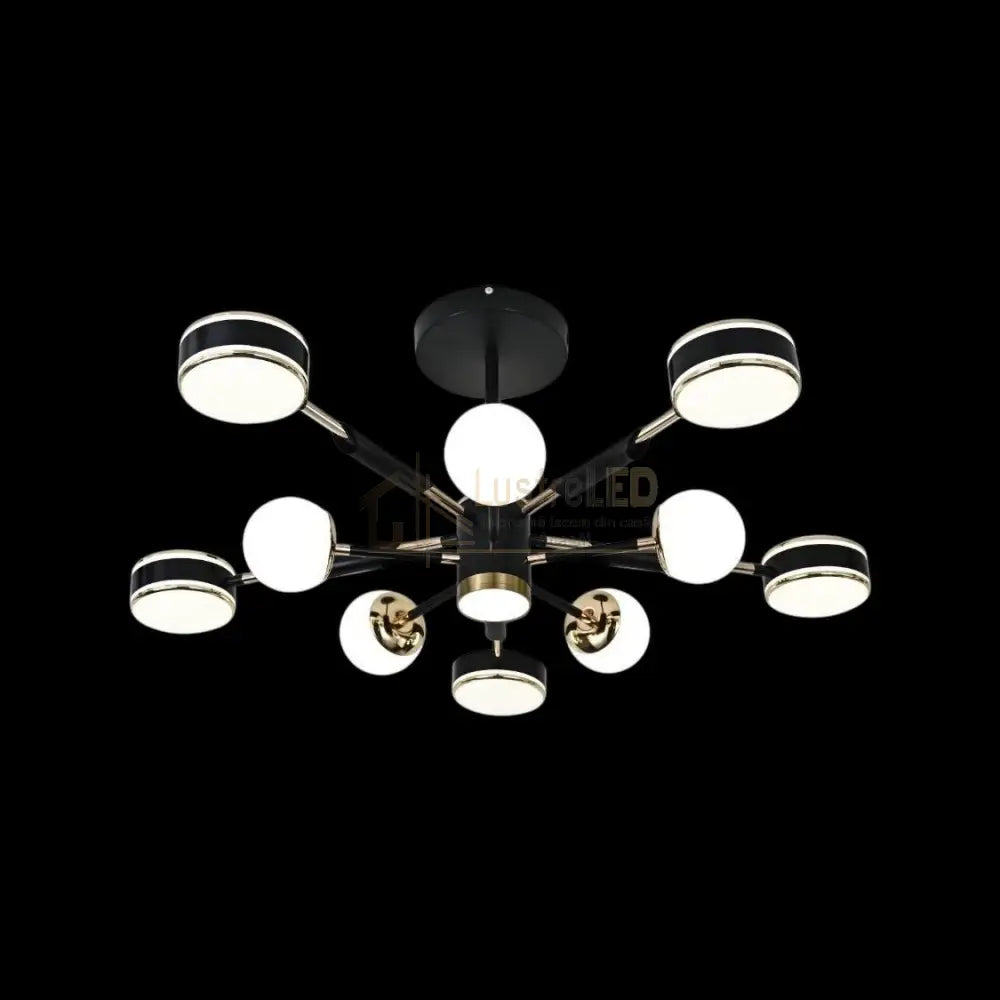 Lustra LED Maxi Fenora Black Echivalent 500W Telecomanda lustreled.ro