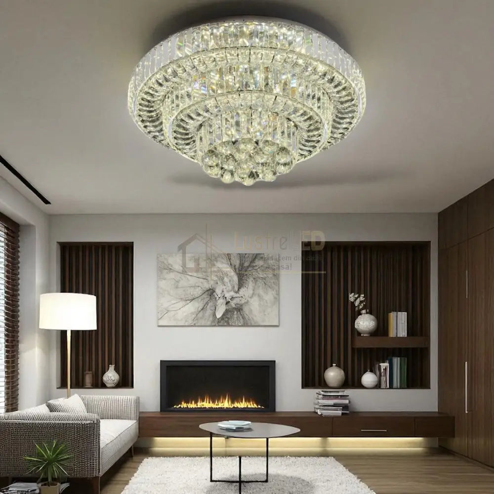 Lustra LED Maxi Klyra CRISTAL Echivalent 600W Telecomanda lustreled.ro