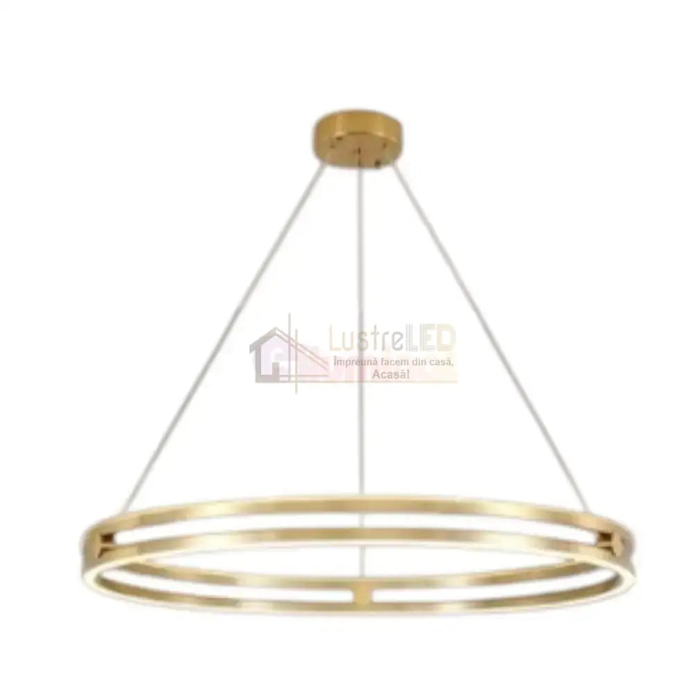 Lustra LED Maxi Ring Gold Suspendata Echivalent 800W Telecomanda AURIE / SUSPENDATE / 60CM Lighting Fixtures