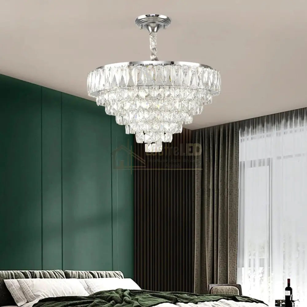 Lustra Led Memphis 50Cm Cristal Echivalent 600W Telecomanda Lighting Fixtures