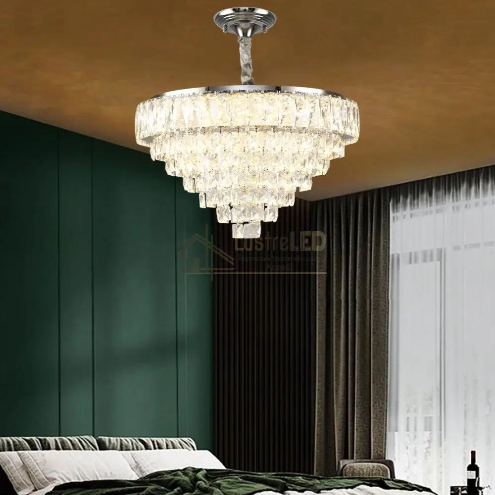 Lustra Led Memphis 50Cm Cristal Echivalent 600W Telecomanda Lighting Fixtures