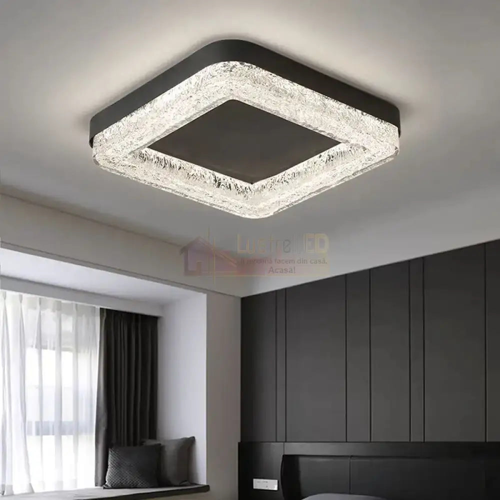 Lustra LED MESA Square Echivalent 300W Telecomanda NEAGRA / SQUARE DESIGN Lighting Fixtures