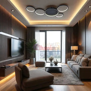 Lustra LED Minara Black Echivalent 600W Telecomanda lustreled.ro