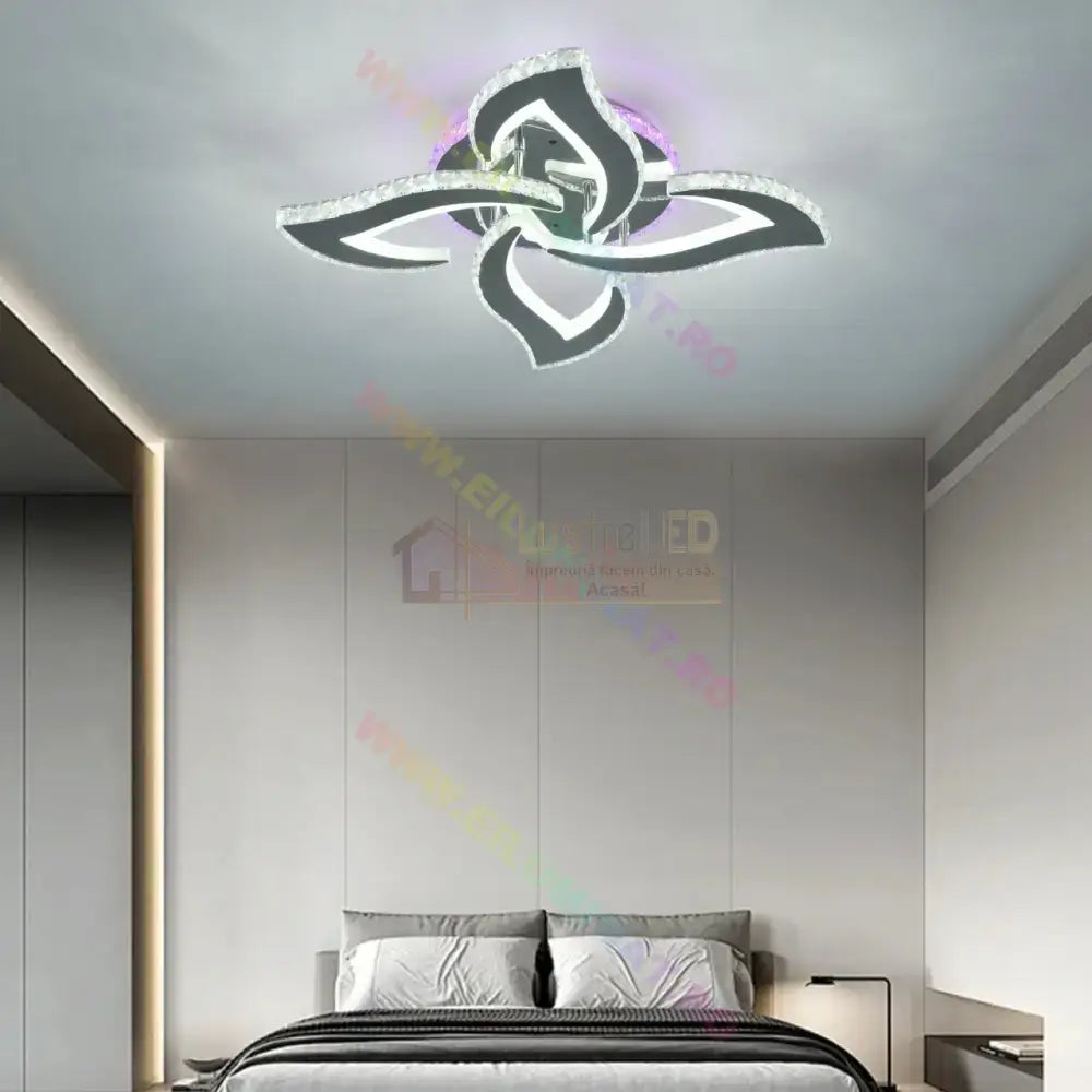 Lustra Led Mini Camelia Cristal Rgb Telecomanda Echivalent 400W Lighting Fixtures