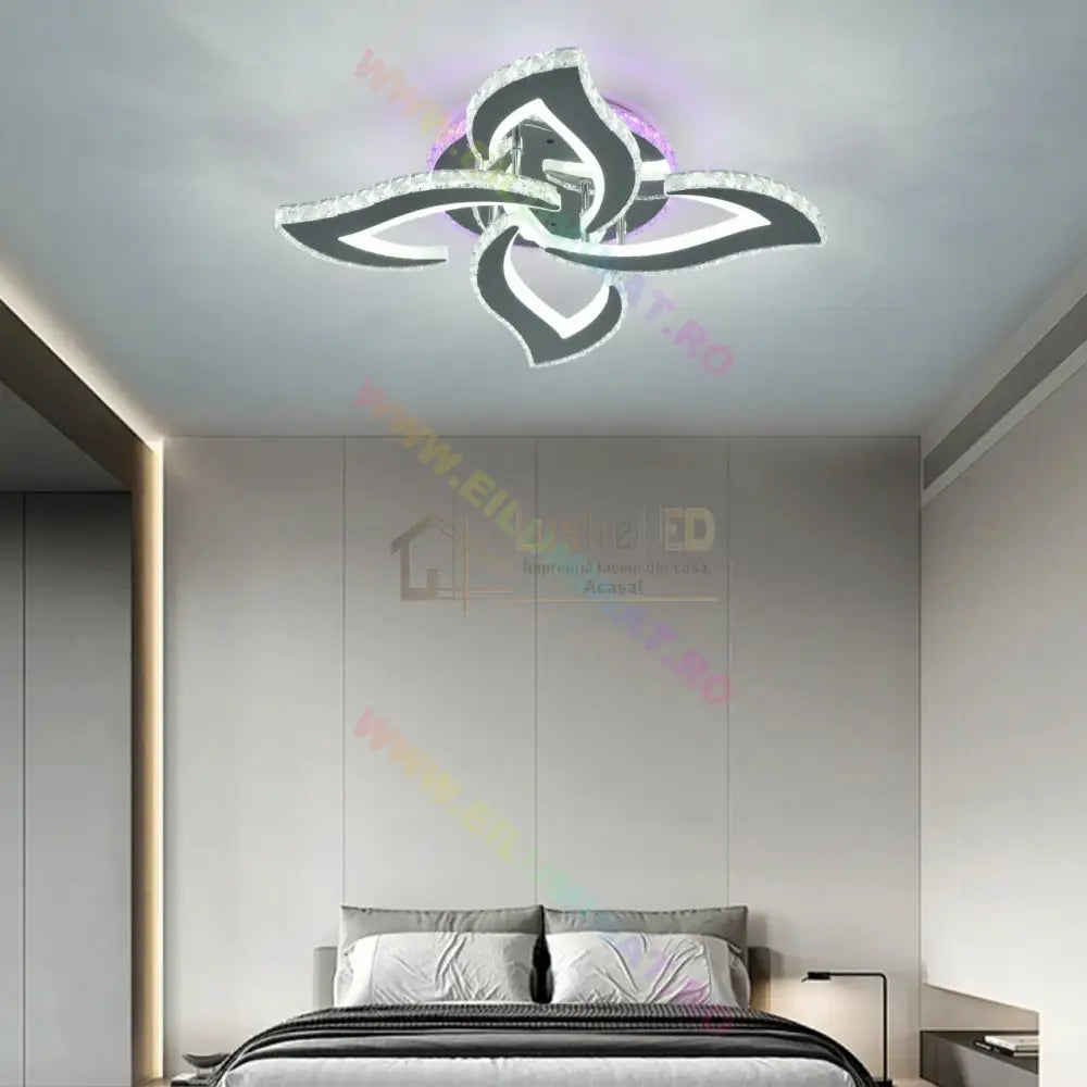 Lustra Led Mini Camelia Cristal Rgb Telecomanda Echivalent 400W Lighting Fixtures